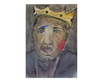The Notorious B.I.G. : Reproduction d’art du portrait sur papier, 35x50 cm par İlker Ortaç