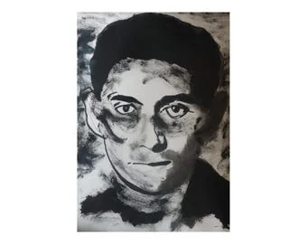 Franz Kafka : Œuvre murale à imprimer, fichier JPEG à télécharger, œuvre de İlker Ortaç