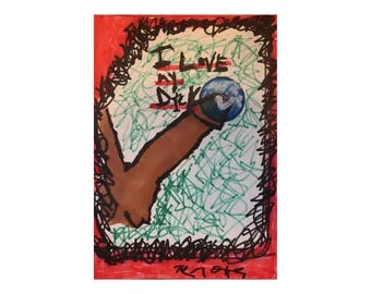 Penis: Wandbild zum Ausdrucken, Grün und Rot, JPEG-Download, von İlker Ortaç