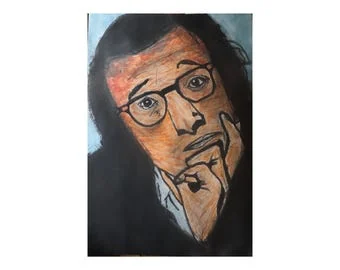 Woody Allen : Œuvre murale à imprimer, fichier JPEG à télécharger, œuvre de İlker Ortaç