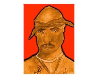 Tupac Shakur: Orangefarbenes Porträt · İlker Ortaç