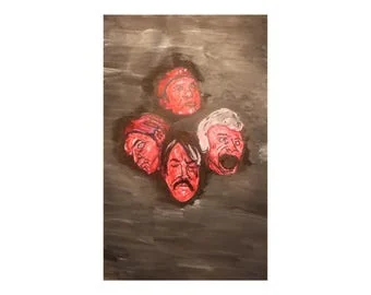 Red Hot Chili Peppers : Visages flottants : Œuvre murale à imprimer, fichier JPEG à télécharger, œuvre de İlker Ortaç