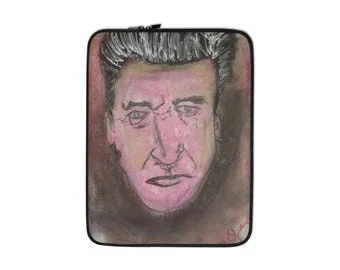 İlker OrtaçによるDavid Lynchの絵画的な肖像 ノートパソコン用スリーブ、13または15 インチ