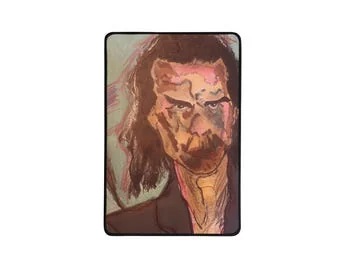 İlker OrtaçによるNick Caveの茶色の肖像 デスクマット、12x18 インチ マウスパッド