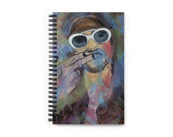 İlker OrtaçによるKurt Cobain スパイラルノート、ドット方眼140ページ