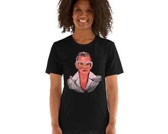 Elton John : Portrait aux lunettes : T-shirt noir, Bella Canvas 3001 par İlker Ortaç