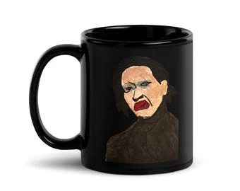 Marilyn Manson: Portreya bi vegotineke bihêz: Kupa, seramîka reş, 11 oz ji aliyê İlker Ortaç ve