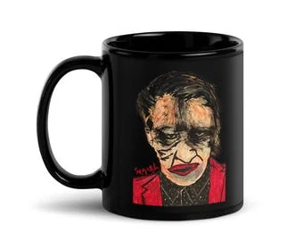 Marilyn Manson: Portreya sor: Kupa, seramîka reş, 11 oz ji aliyê İlker Ortaç ve