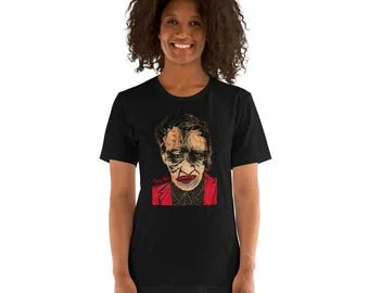 Marilyn Manson: Portreya sor: Tîşorta reş, Bella Canvas 3001 ji aliyê İlker Ortaç ve