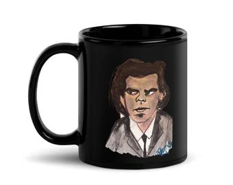 Nick Cave: Portreya şîn: Kupa, seramîka reş, 11 oz ji aliyê İlker Ortaç ve