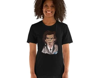 Nick Cave: Portreya şîn: Tîşorta reş, Bella Canvas 3001 ji aliyê İlker Ortaç ve