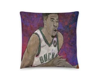Giannis Antetokounmpo: Portreya di tevgerê de: Bergê balîfê, 16x16 înç, Tenê berg ji aliyê İlker Ortaç ve