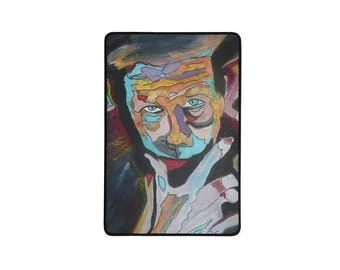Tom Waits : Portrait multicolore : Tapis de bureau, tapis de souris de 12x18 pouces par İlker Ortaç