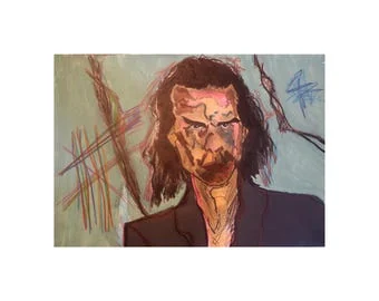 Nick Cave : Affiche de portrait, reproduction d’art sur papier, 24x36 pouces par İlker Ortaç