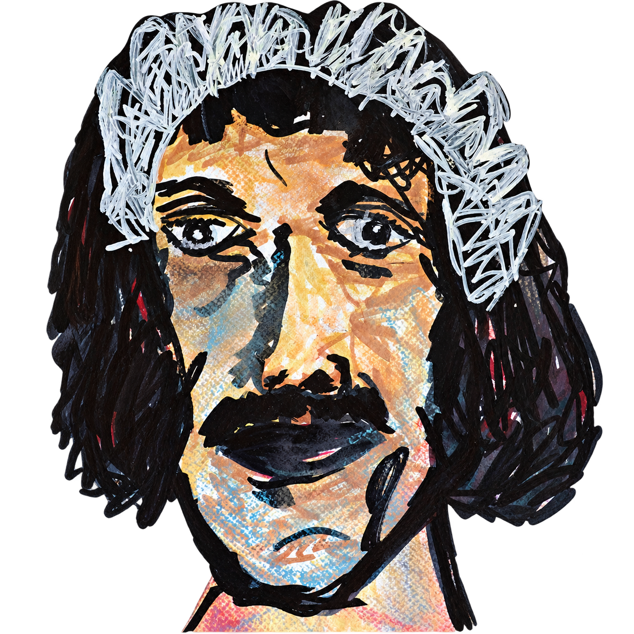 Color portrait with white headpiece